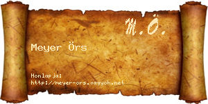 Meyer Örs névjegykártya